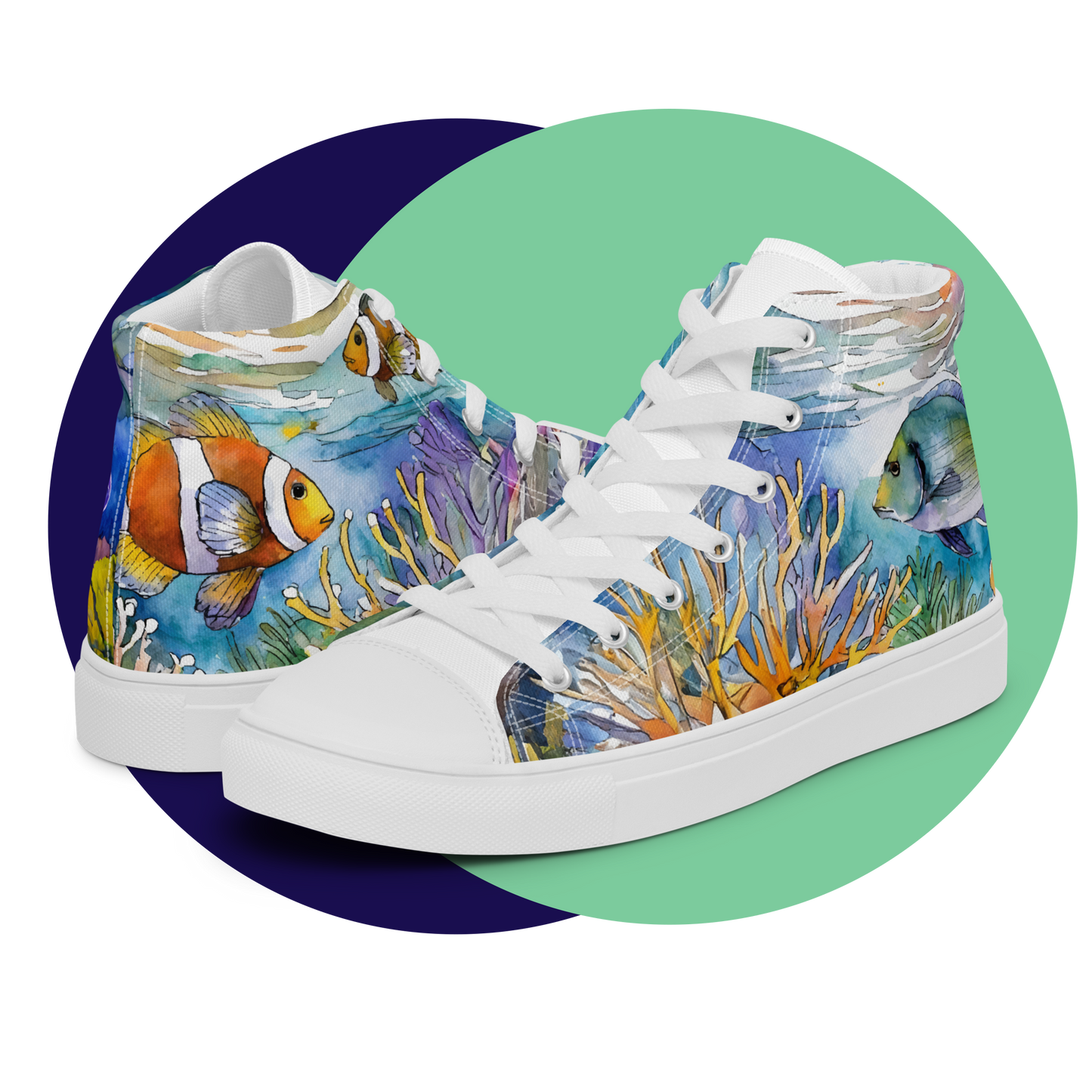 Men's Ocean Watercolor High Tops
