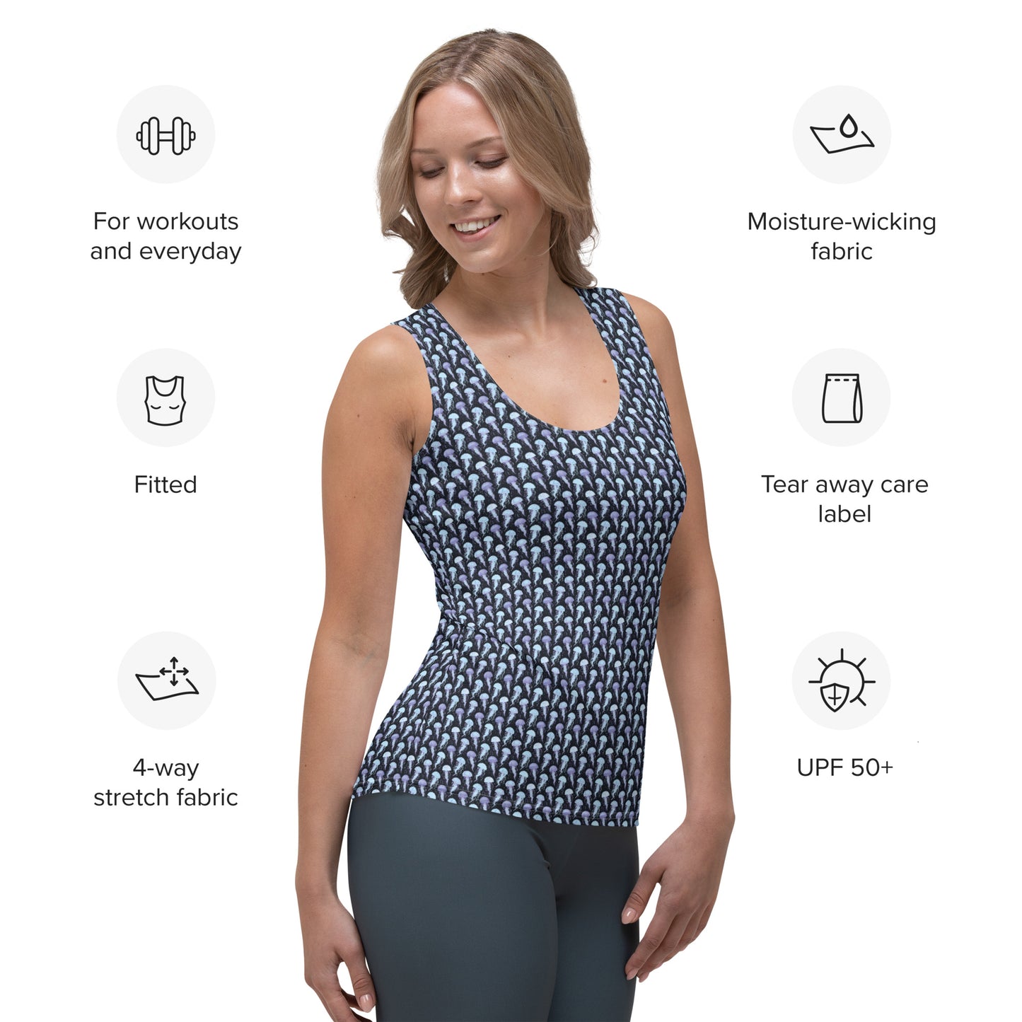 Purple Jellyfish Patterned | Tank Top