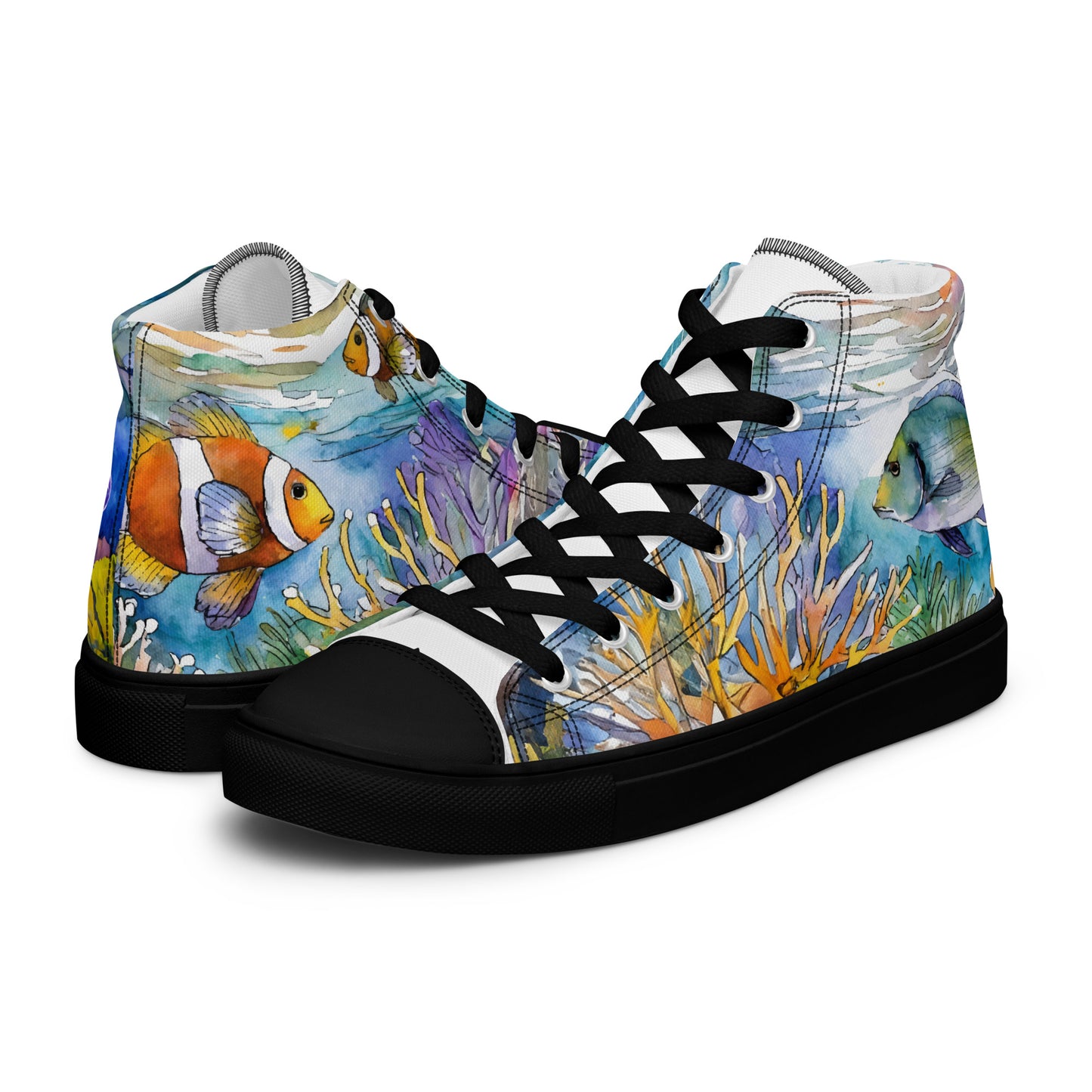 Men's Ocean Watercolor High Tops