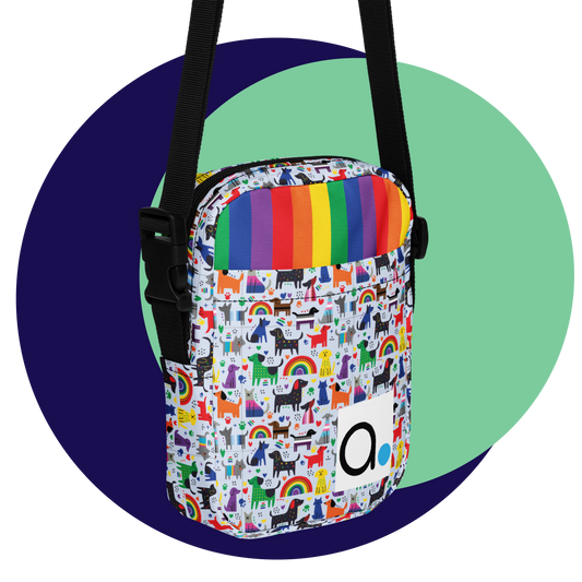 Pride Dog Cartoons | Cross Body Bags | *Inclusive, Pansexual, Bisexual, Gay, Lesbian, Asexual, Trans Flags dogs