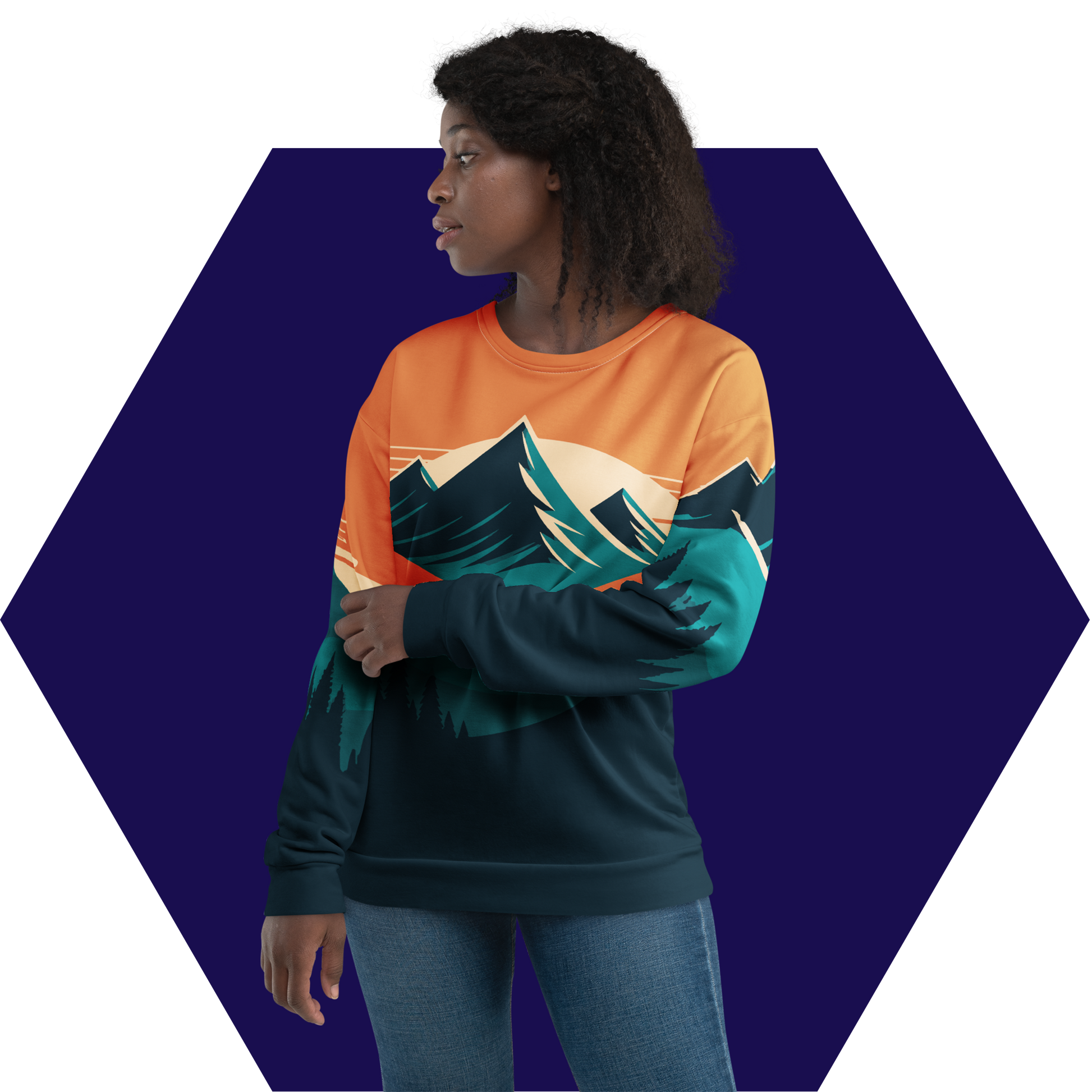 Bright Mountain Hiking Sweatshirt for Nature Lovers Bright Mountain Hiking Sweatshirt for Nature Lovers