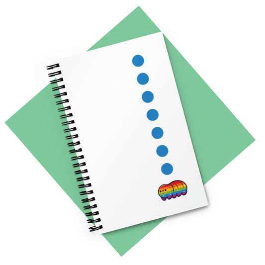Minimalist Rainbow Tardigrade | Spiral notebook