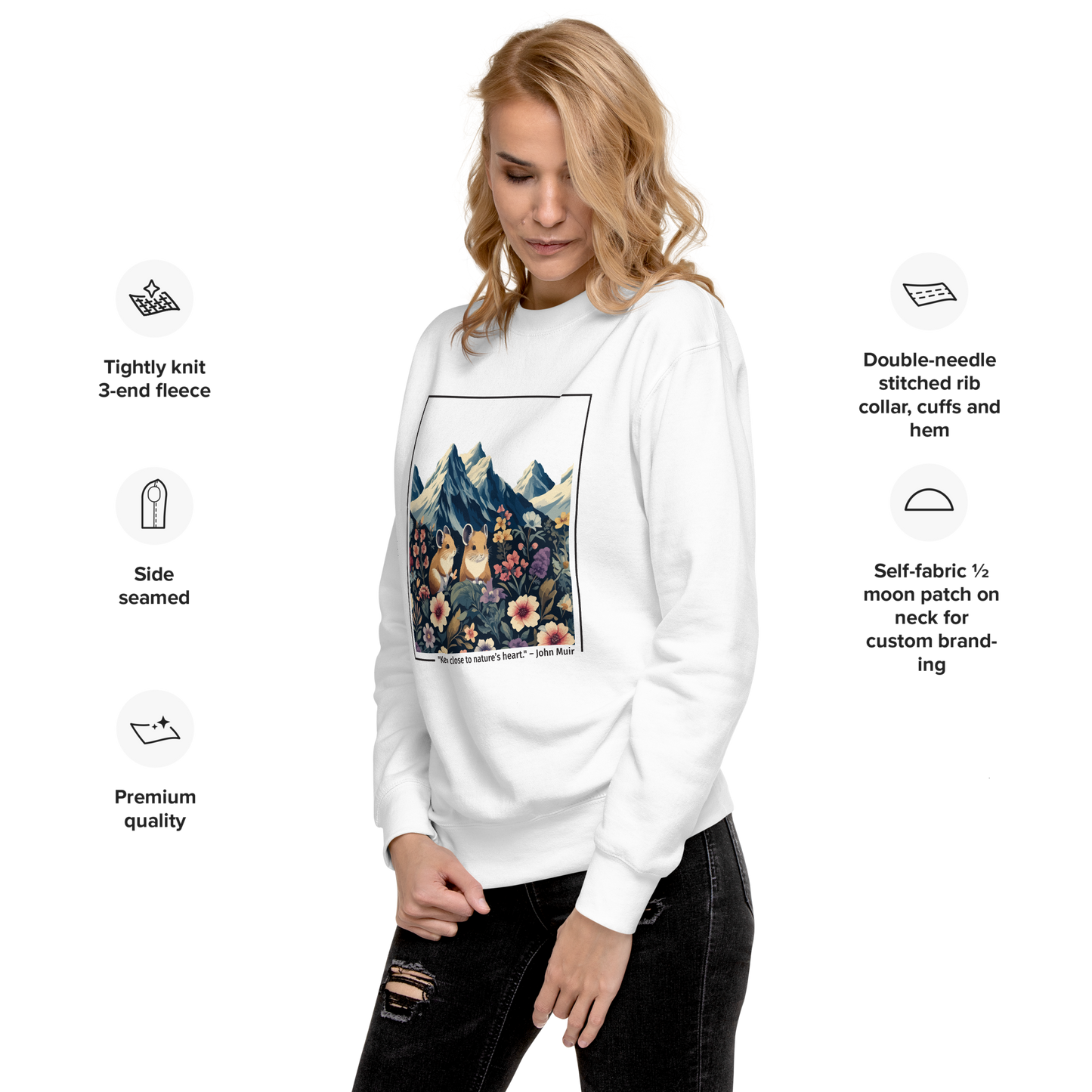 Pika Field of Flowers | Unisex Sweatshirt